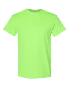 Gildan Adult G5000 T-Shirt - Neon Green Color, Heavy Cotton Tee, Short Sleeve, Size S-5XL