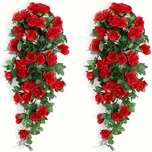 A set of 6 gorgeous red artificial roses, suitable for outdoor use and resistant to ultraviolet rays. Ideal for all seasons, as well as for gardens, porches, window frames, and wedding occasions a perfect accessory for bouquets. Decorative Bouquet