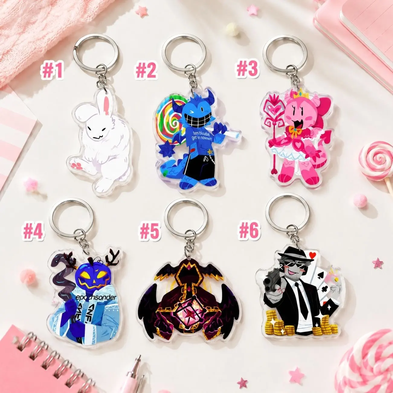 Dandy Pebble Astro Vee Shelly Sprout Keychain, Cute Character Key Ring, Kawaii Backpack Bag Charm