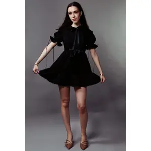 GABRIELLA DRESS in BLACK SWISS DOT