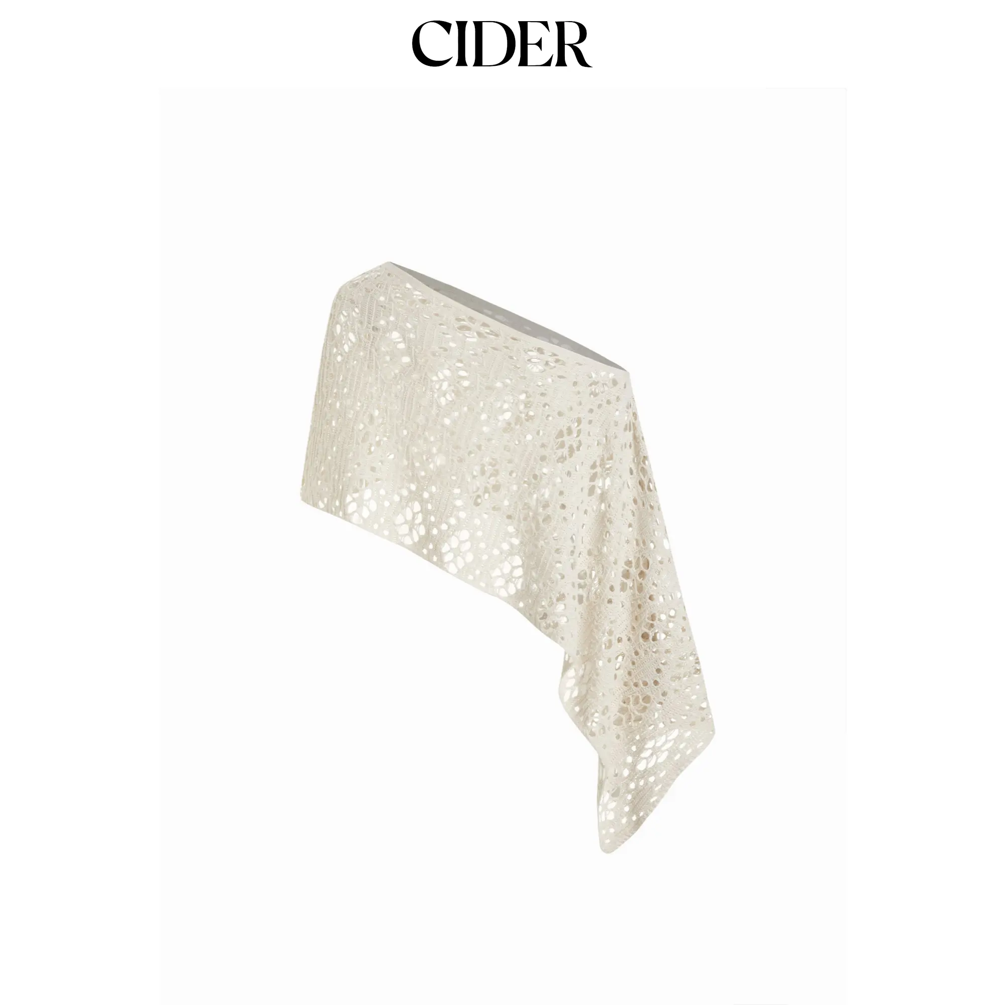 Cider Knit Crochet Asymmetrical Neck Hollow Out Oversized Bolero Shrug