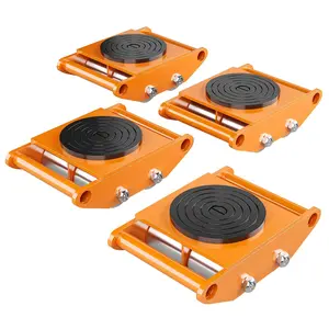 Garvee 4-Pack Heavy Duty Machinery Moving Skates | Effortlessly Move 6-Ton Equipment with 360° Rotating Discs & 4 Steel Wheels | Industrial Grade Machine Dollies for Shop & Factory