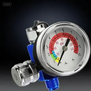 Heavy Duty Air Flow Control Valve with Gauge, ¼ NPT Adjustable Regulator for Pneumatic Systems, 0-150 PSI Industrial Pressure Control, Durable Spray Painting & Tire Inflation Tool, Rust-Resistant All-Metal Construction