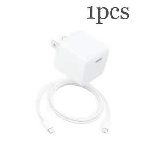 1 Pack 20W USB-C PD Fast Charger Kit - Sleek Mini White Style with Braided USB-C Cable, 3X Faster Charging & Multi-Safety Protection, Perfect for iPhone 15/Android Users for Travel & Daily Use