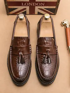 Men's British Style Luxury Business Leather Shoes, Formal Occasions, Daily Wear, Hand-Stitched, Soft Comfortable Sole