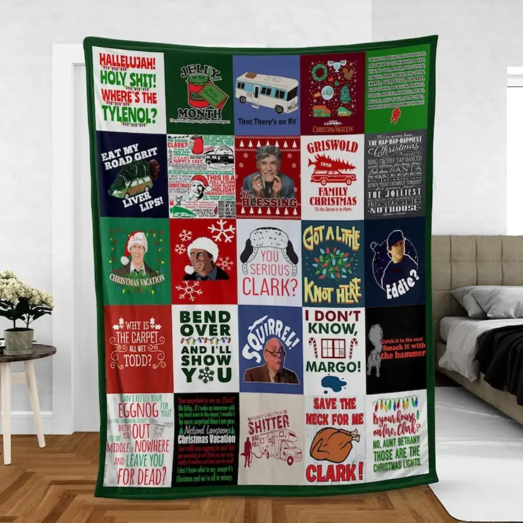 Christmas Vacation PREMIUM Fleece Blanket, Griswold Family Christmas Blanket, Clark Griswold Blanket, National Lampoons Blanket Mink Sherpa Applies to Super soft decorative sofa/sofa/bedroom Suitable as a gift sizes 60*80,30*40(baby ),40*50(kids),50*60