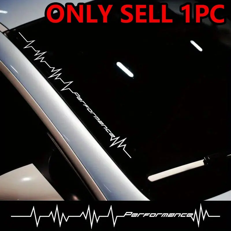 Creative Heartbeat Lifeline Decal Sticker, Car A-pillar Decorative Decals, Automotive Decals, Waterproof Sunscreen Durable High Quality Decals for Car Front and Rear Windshield Body Bumper