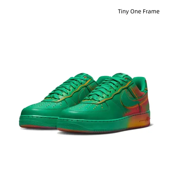 Street Cool Bright Green Gradient Orange Red Retro Sneakers