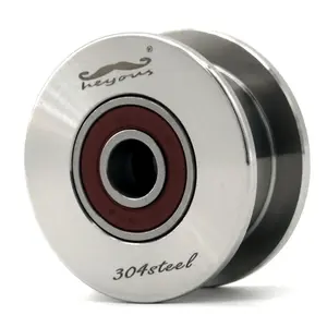 304 Stainless Steel H Bearings Pulley Metal Pulley Wheel Bearings Wheel Wire Rope Pulley for Lifting Guide