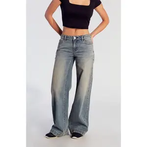 Pacsun Women's Casey Low Rise Baggy Jeans Star Stud