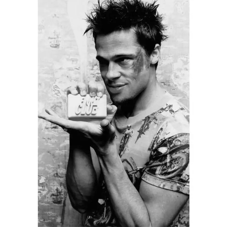Fight Club Brad Pitt Soap Movie Black & White Rolled Poster