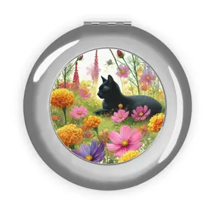 October Birth Flower - Cat Lover - Compact Travel Mirror
