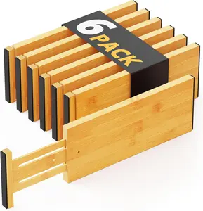 Dresser Drawer Dividers 6 Pack, 4.65 High Adjustable 12.5-17 Drawer Organizers, Expandable Organization for Clothing, Clothes, Dressers,