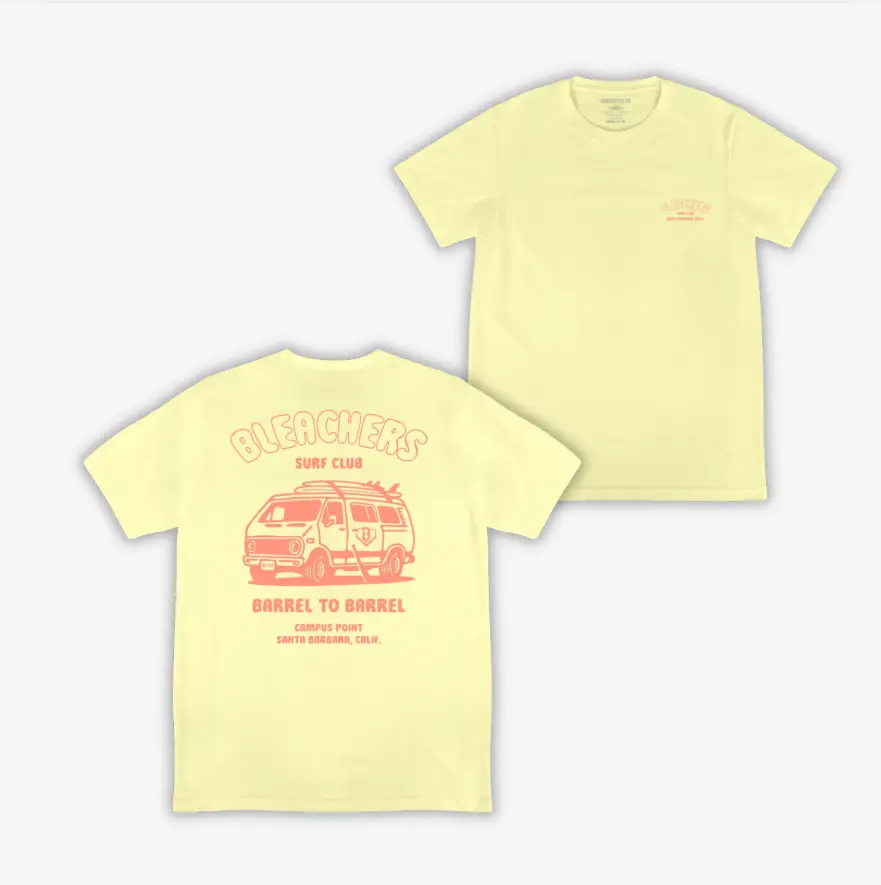 Baseball Lifestyle 101 Bleachers Surf Club Tee, Casual Summer Beach Shirt for Men & Women