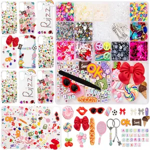 3850 Pcs Junk Case Charms Kit, Junk Phone Case Charms, Charms for Customizing Cases, Kawaii Bow, Letter Beads, Nail Accessories, Flatback Pearls, Rhinestones, Cute Aesthetic Decor for DIY Craft Scrapbooking Jewelry Making