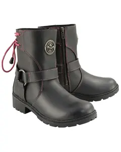 Milwaukee Leather Women's Lace-Up Motorcycle Boot Round Toe - Mbl9318