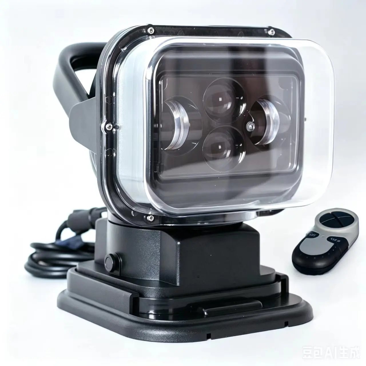 7 Inch 60W LED Search Light - 360 Degrees Rotating Remote Control Work Light for SUV, ATV, 4WD, Truck, Boat - 9-32V Flood Driving Fog Offroad Lighting