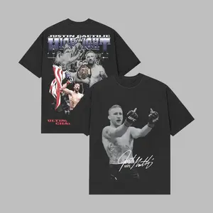 Double Sided UFC 250 Years Freedom Justin Gaethje Middle Finger Graphic Tee, UFC MMA Fighters Shirt, Ultimate Fighting Championship Fan Tee, Combat Sports T-Shirt, UFC Champions Inspired Sportswear, Gift for Him