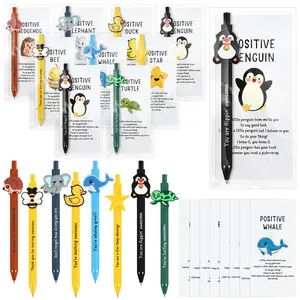 16/32 Sets Animal Design Positive Ballpoint Pens End of School Year Gifts Bulk  with Inspirational Cards  Graduation Class Party Favors Employee Appreciation Gifts Emotional Support for Coworker Nurse Teacher Student Ofiice Classroom  Supplies