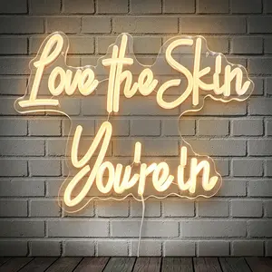 Wall-Mounted Adjustable LED Neon Sign, USB Powered Acrylic Decorative Light, LED Light Letters, Inspirational Quote for Bedroom, Beauty Studio, Party Atmosphere