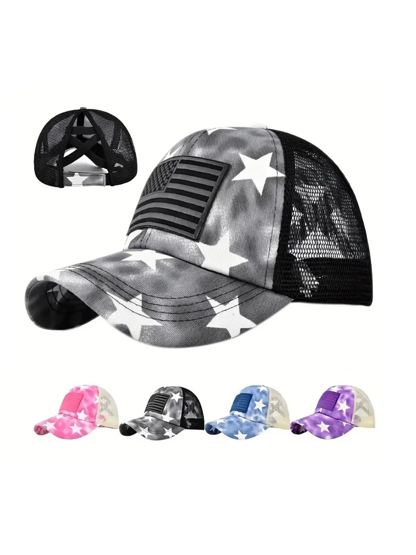Unisex's Star Print Stylish Trucker Hat, Casual Outdoor Sports Hat for Men & Women, Adjustable Sun Cap for Daily Wear, Casual Trendy Hat