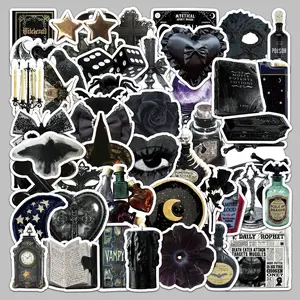 Gothic Style Sticker, Dark Style Witch Series Sticker, Premium Skull Stickers, Decorative Sticker for Scrapbook, Diary, Notebook, Water Bottle, Car Sticker Decals, Truck Sticker