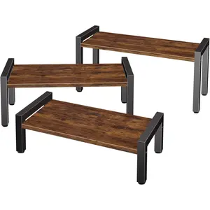 Wood Risers Display Stands & Cupcake Stand, 3 Tier Stepped Display Shelf for Perfume Collectibles, Buffet Risers Tiered Tray Stand & Serving Tray for Food Desserts Vendor Events