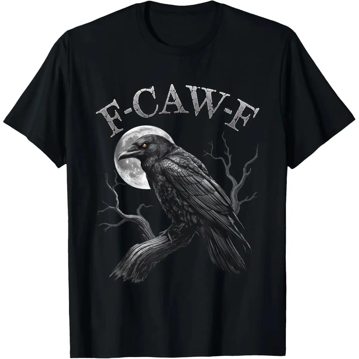 Unisex Funny Crow Graphic T Shirt Cotton Gothic Streetwear With F Caw F Moon Print Casual Distressed Short Sleeve Round Neck Top Vintage Short Sleeve Tee For Daily Wear Street OutUnisex T-shirts Round Neck Tshirt Women's T-shirts Summer T-Shirt Womenswear