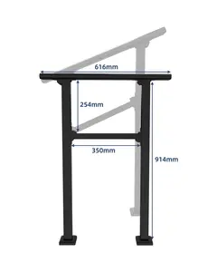 Garvee Heavy-Duty Adjustable Stair Handrail – Black or White Metal Railing for 1 to 6 Steps – Safe Indoor & Outdoor Banister for Porch, Deck, Concrete Stairs – Weather-Resistant, Easy DIY Installation Kit