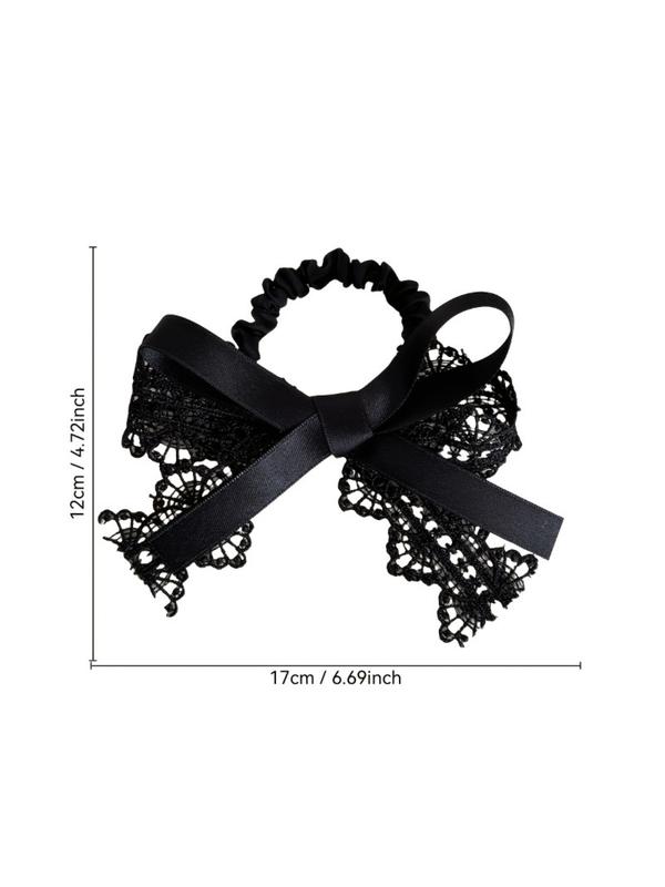 1 piece of black lace ribbon bow headband, bow headband hair accessory, retro black lace headband, suitable for tying hair, available in 4 seasons, suitable for Christmas, Halloween, Christmas Eve, birthday and New Year gifts