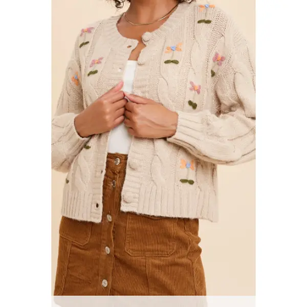 Daisy Embroidered Cardigan
