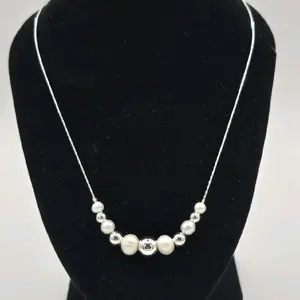Elegant 925 Silver with Natural Pearls 17-19 inch