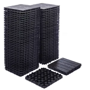 ARCH 68-Pack 11.42"x11.42" Plastic Interlocking Deck Tiles - 61.60 Sq.Ft Outdoor Plastic Flooring Super Durable & Waterproof All-Weather Indoor/Outdoor Use Eco-Friendly Non-Toxic Material