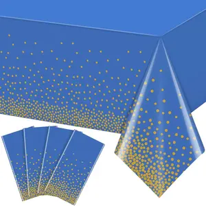 Dot Pattern Table Cover, 4 Counts/set Disposable Rectangular Tablecloth, Table Decoration Supplies for Party, Wedding, Birthday, Graduation