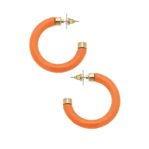 Hillary Resin Hollow Hoop Earrings in Orange
