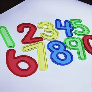 Translucent Letters Numbers Light Table Toys, 1 Set Preschool Educational Learning Plastic Colorful Number Counting Blocks Toy Set, Uppercase & Lowercase Math Symbols for Toddlers Kids, Visual Learning Tools