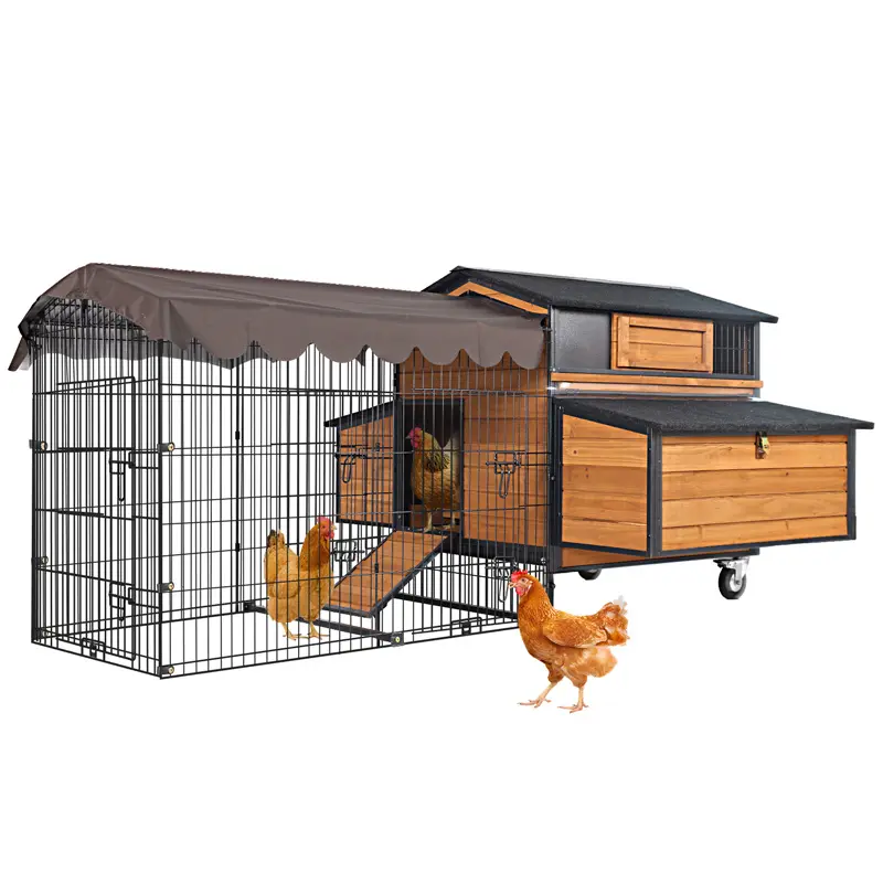 Aivituvin-AIR7019 Metal Frame Chicken Coop |Hen House for 4-6 Chickens,Chicken Tractor