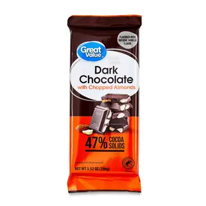 Dark Chocolate with Chopped Almond Bar, 3.52 oz