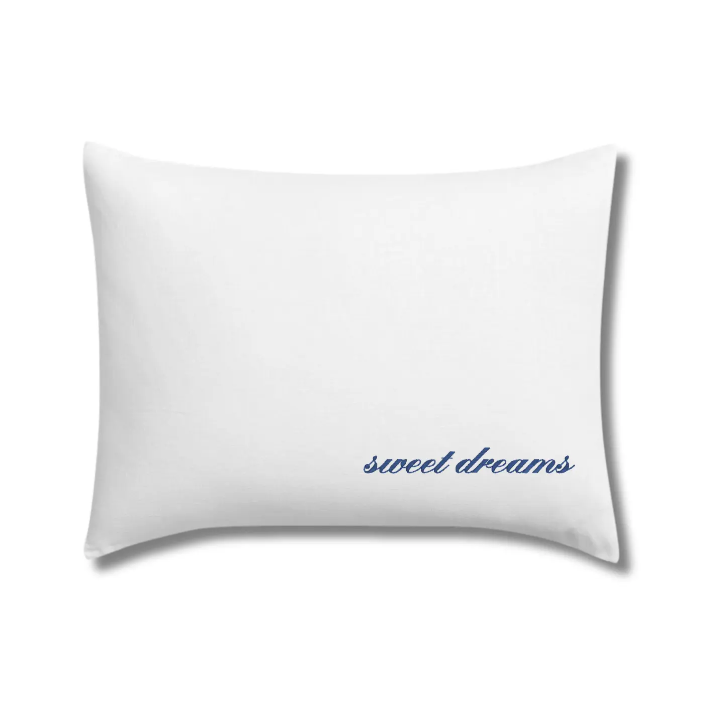 Custom Embroidered Cotton Pillowcase – White Monogram Pillow Case with Zipper | Standard & King Size