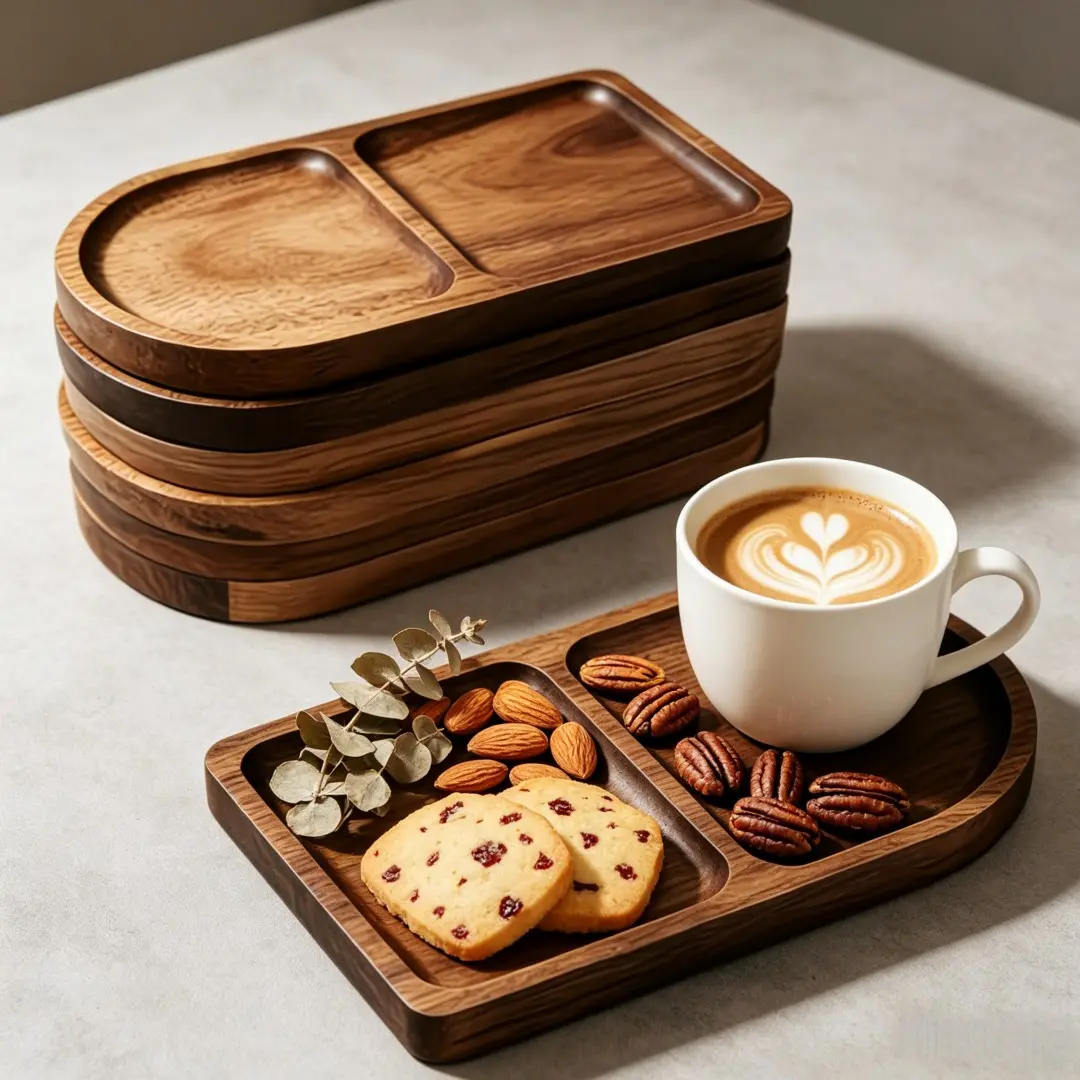 High-Quality Wooden Trays, Oval Serving Tray, Platters, Cream Cheese Platter, Ideal for Food, Cheese, Desserts, Coffee, Kitchen Decor, Perfect Gift for Mom