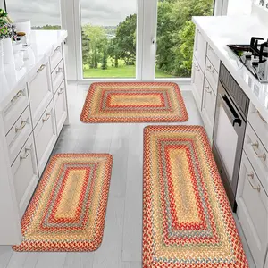 JIT 1pc Simple Flannel Spring Sunflower and Highland Cow Pattern Decorative Carpet Rug Set Kitchen Carpet Set, Flannel End Cushion Set Floor Mat Slip-resistant and washable end carpet suitable for kitchens and laundry rooms Boho Kitchen Rug
