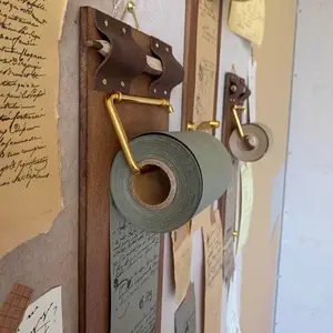 1 Roll Vintage Wooden Notebook - Elegant Retro Stationery, Tearable Self-Adhesive Blank Notes for Writing, Journaling, Gifts ,Office, School, Home Use - By Spemuo, Journaling Supplies, Decorative Notebook