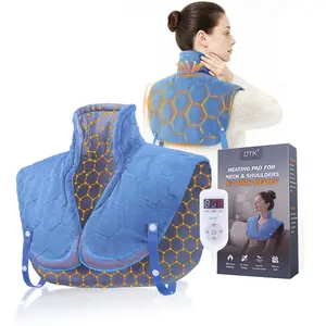 30s Fast Heating Pad, 6X Deeper Pain Relief heating pad for neck and shoulders and back, 8 Heat Options Max 159℉, Blue Heated Wrap