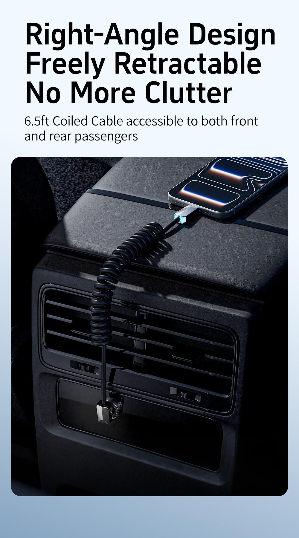 OOI 240W Coiled USB C to USB C Cable, 6.6FT Telescopic Cyber Head Right Angle C to C Cable Fast Charging, High-Speed Data Transfer for car, Ultimate Storage Fits iPhone 17 16 15 Series/ Samsung Galaxy Series/Pixel Series/Laptops/Pad OOI 240W Coiled USB C to USB C Cable, 6.6FT Telescopic Cyber Head Right Angle C to C Cable Fast Charging, High-Speed Data Transfer for car, Ultimate Storage Fits iPhone 17 16 15 Series/ Samsung Galaxy Series/Pixel Series/Laptops/Pad