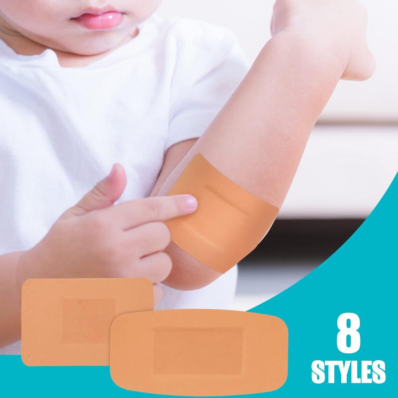80/160-Pack PE Flexible Adhesive Bandages Waterproof Breathable Cushioned Pad Assorted Sizes Finger Knuckle Bandages for Wound Care Healthcare Disposable Kit Aid