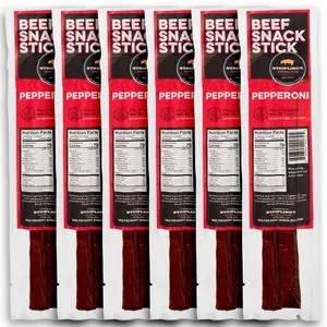 Stripling's Pepperoni Snack Sticks - Family Owned Premium Beef Jerky Snack Packs - Tender Carnivore Snacks Made in the USA, Beef Jerky Gifts for Men - High-Protein Snack Ideal for Jerky Lovers (6-Pack)