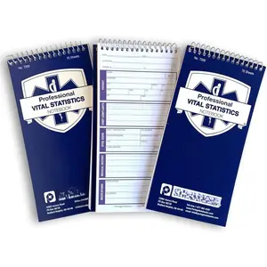 EMT/First Responders Vital Statistics Notebook - 8" x 4"  Notebook for Vital Signs and Additional  Information - 210 Pages (3 Pack)