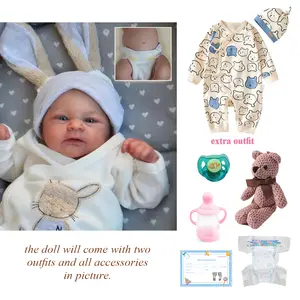 Reborn Baby Dolls Full Body Boy 17 Inch Lifelike Baby Doll Soft Vinyl Real Life Size Babies Realistic Newborn Babies Reborn Toddler Dolls