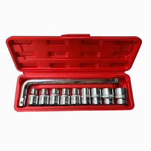 8-21 inches 10-piece set Drive Type Spark Plug Socket Set 6-point CR-V Steel 8-piece set, including extension rods, universal joints, and plugs, suitable for heavy-duty tool hardware.
