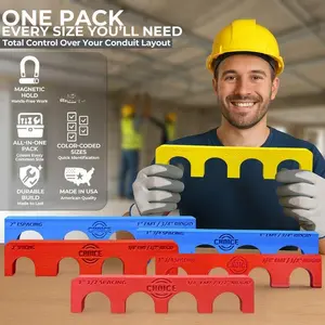Choice Electrician's Conduit Spacer Combo Pack - 6 Sizes for EMT & Rigid Conduits - Magnetic Hold, Color-Coded, Reusable Spacing Tool
